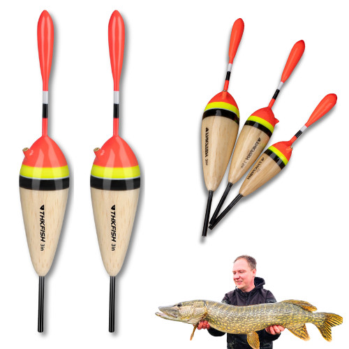 Balsa pike fishing floats - balsa, –